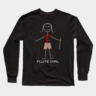 Funny Womens Flute Girl Long Sleeve T-Shirt